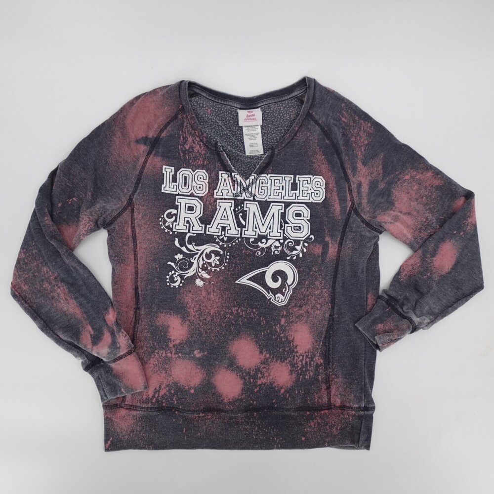 Los Angeles Rams Sweater Teens Large Grey Tie Dye V-Neck Cut NFL Football